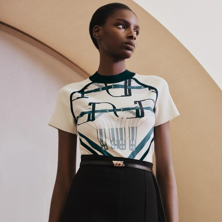 에르메스 여성 크루넥 반팔티 - Hermes Womens Round Tshirt - hec6540x