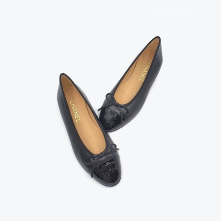 샤넬 여성 CC로고 램스킨 발레리나 플랫슈즈 - chs876x