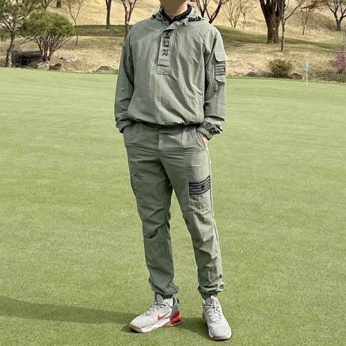 [AMAZINGCRE] 어메이징크리 남성 우븐 후드 아노락 트레이닝셋 - gol1663x