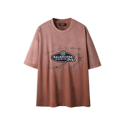 발렌시아가 남성 라운드 반팔 티셔츠 - Balenciaga Mens Round Tshirt - bac6583x