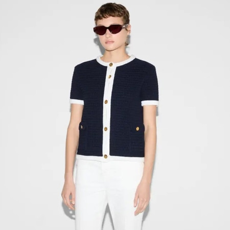 구찌 여성 라운드 반팔 가디건 - Gucci Womens Round Cardigan - guc6626x