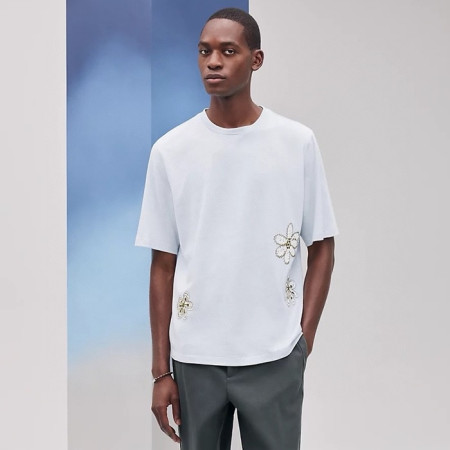 에르메스 남성 라운드 반팔티 - Hermes Mens Round Tshirt - hec6639x