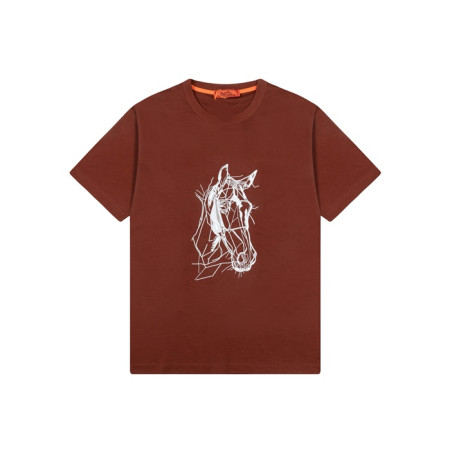 에르메스 남성 라운드 반팔티 - Hermes Mens Round Tshirt - hec6732x