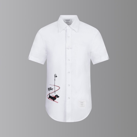 톰브라운 남성 반팔 셔츠 - Thom Browne Mens White Shirts - thc6762x