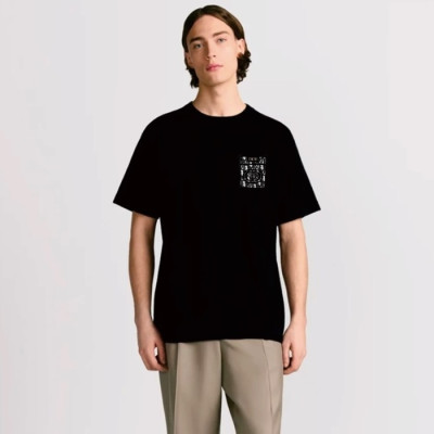 디올 남성 라운드 반팔 티셔츠 - Dior Mens Round Tshirt - dic6794x