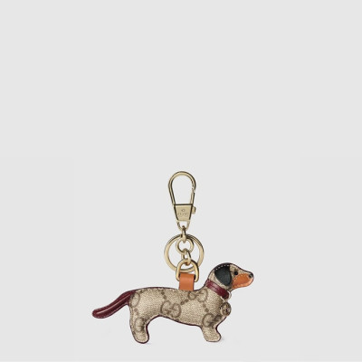 구찌 남/녀 GG 엠블럼 캔버스 강아지 백 참 키체인 - Gucci Unisex Emblem Canvas Key Ring - acc5771x