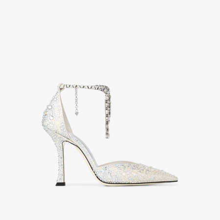 지미추 여성 크리스털 플래티넘 글리터 샌들 - Jimmy Choo Womens Crystal Platinum Glitter Sandals - jis5862x