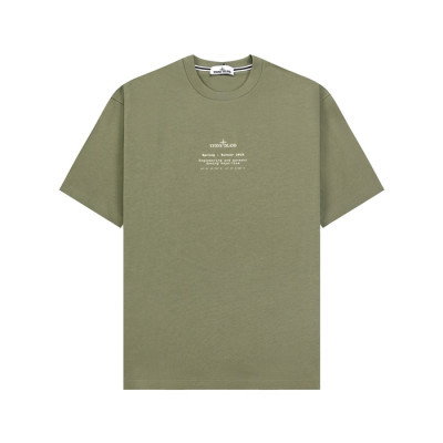 스톤아일랜드 남성 라운드 반팔 티셔츠 - Stone Island Mens Round Tshirt - stc6834x