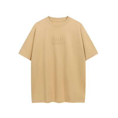 미우미우 남/녀 라운드 반팔 티셔츠 - Miumiu Unisex Round Tshirt - mic6842x