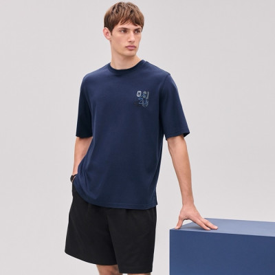 에르메스 남성 라운드 반팔티 - Hermes Mens Round Tshirt - hec6860x