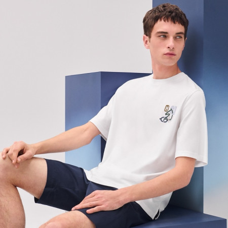 에르메스 남성 라운드 반팔티 - Hermes Mens Round Tshirt - hec6862x