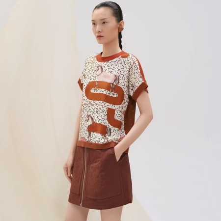 에르메스 여성 크루넥 반팔티 - Hermes Womens Round Tshirt - hec6900x