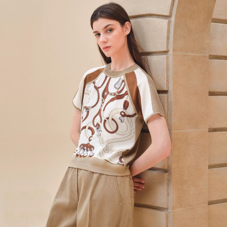 에르메스 여성 크루넥 반팔티 - Hermes Womens Round Tshirt - hec6905x