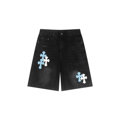 크롬하츠 남성 데님 쇼츠 - Chrom Hearts Mens Denim Shorts - chc7021x