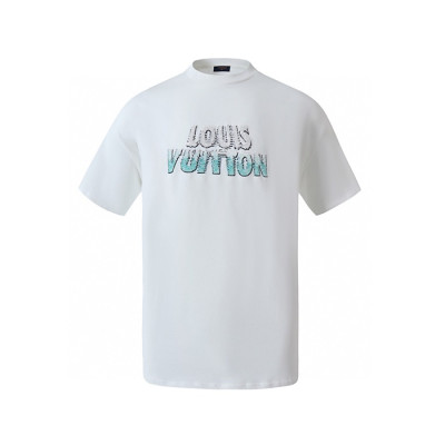 루이비통 남성 라운드 반팔 티셔츠 - Louis vuitton Mens Round Tshirt - lvc7110x