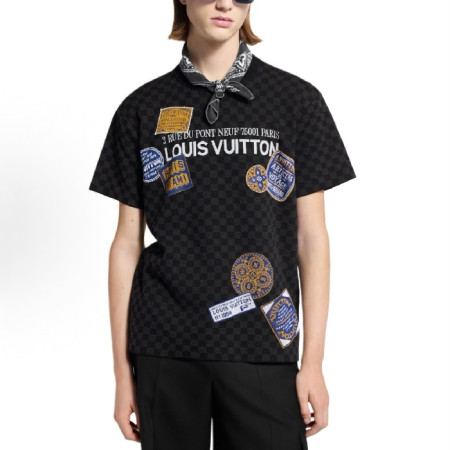 루이비통 남성 라운드 반팔 티셔츠 - Louis vuitton Mens Round Tshirt - lvc7175x