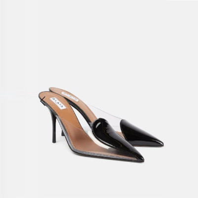 알라이아 여성 페이던트 꾀흐 뮬 - Alaia Womens Cœur Abstrait Mules In Patent Leather - als6051x
