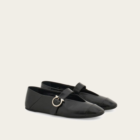 페라가모 여성 간치니 발레리나 플랫 슈즈 - Salvatore Ferragamo Womens Vara Ballerina Flat Shoes - fes6071x