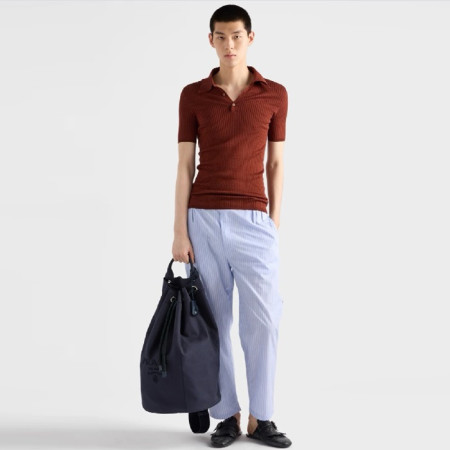 프라다 남성 캔버스 드로스트링 더플백 2VY011 - Prada Mens Canvas Drawstring Duffel Bag - prb5831x