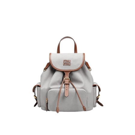 미우미우 여성 캔버스 및 가죽 백팩 - MiuMiu Womens Canvas and Leather Backpack - mib5854x