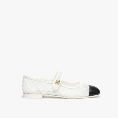 샤넬 여성 메시 메리제인 슈즈 - Chanel Womens Maryjane Flat Shoes - chs6079x