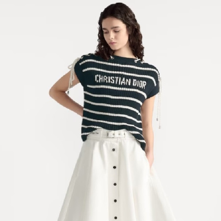 디올 여성 디올리비에라 레이스업 캡 슬리브 스웨터 - Dior Womens Dioriviera Lace-up Cap Sleeve Sweater - dic7273x