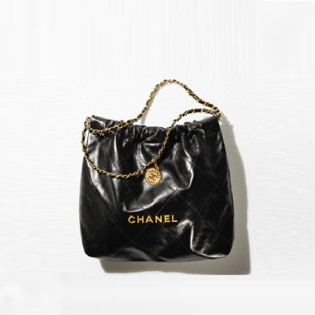 [당일배송] 샤넬 여성 22백 미듐 투투백 카프스킨 블랙 금장 - dd1723x