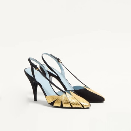 발렌티노 여성 폴리폴리아주 스웨이드 슬링백 펌프스 - Valentino Womens Polypoly Aju Suede Slingback Pumps - vas6083x