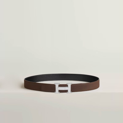 에르메스 남성 H Striee 버클 리버서블 벨트 - Hermes Mens H Striee Buckle Reversible Belt - bel238x