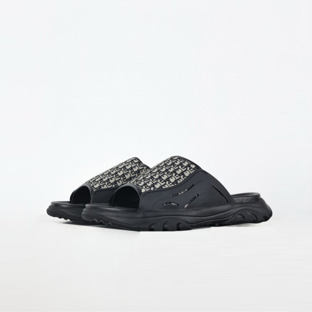 디올 남성 H 타운 슬리퍼 옴므 블랙 고무 샌들 - Dior Mens H Town Slipper Homme Rubber Sandals - dis6131x