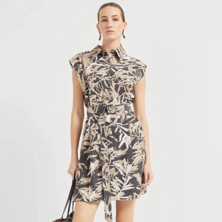 브루넬로쿠치넬리 여성 허바리움 프린트 폰지 드레스 - Brunello Cucinelli Womens Herbarium Print Pongee Dress - brc7405x