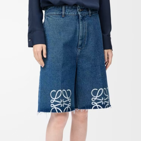 로에베 남성 데님 쇼츠 - Lowew Mens Denim Shorts - loc7426x