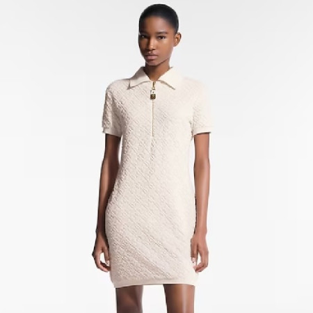 루이비통 여성 모노그램 플라워 타월링 폴로 드레스 - Louis vuitton Womens Monogram Flower Toweling Polo Dress - lvc7531x