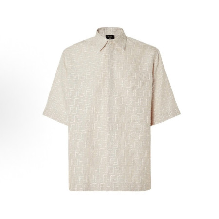 펜디 남성 리넨 FF 자카드 셔츠 - Fendi Mens  Linen FF Jacquard Shirt - fec7534x