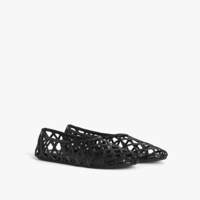 알라이아 여성 페이턴트 케이지 발레 플랫슈즈 - Alaia Womens Patent Cage Ballet Flats - als6250x