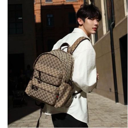 구찌 남성 GG 캔버스 미디엄 백팩 - Gucci Mens GG Canvas Medium Backpack - gub5976x