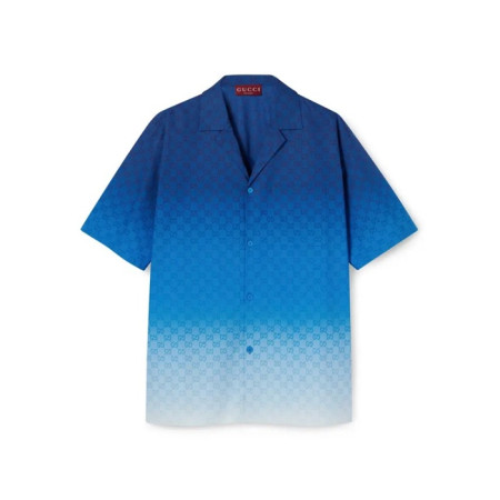 구찌 남성 프린트 코튼 포플린 볼링 셔츠 - Gucci Mens Printed Cotton Poplin Bowling Shirt - guc7539x