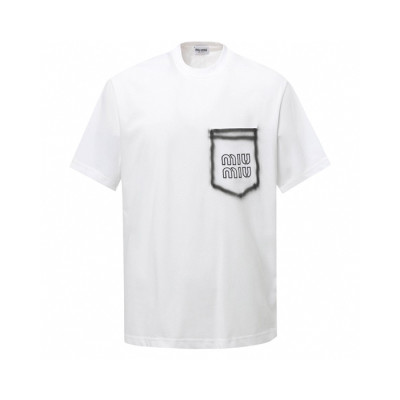 미우미우 남성 라운드 반팔 티셔츠 - Miumiu Mens Round Tshirt - mic7562x