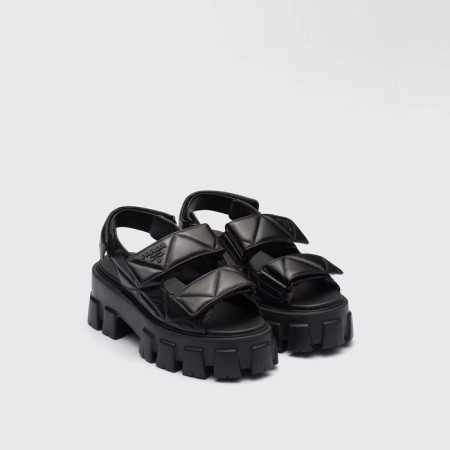 프라다 여성 모놀리스 나파 가죽 샌들 - Prada Womens Monolith Napa Leather Sandals - prs6256x