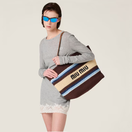 미우미우 라피아 우든 토트백 - MiuMiu Rapia Cotton Tot Bag - mib6048x