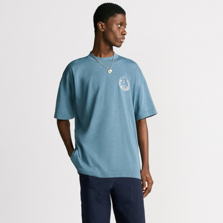 디올 남성 라운드 반팔 티셔츠 - Dior Mens Round Tshirt - dic7691x