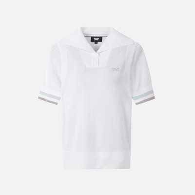 PXG 여성 썸머 포인트 카라 숏 슬리브 니트 - gol1719x