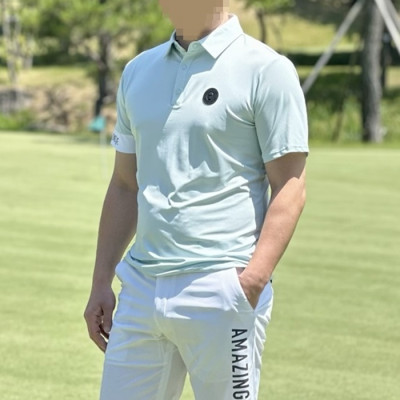 [AMAZINGCRE] 어메이징크리 남성 에어로 쉴드 카라 쇼츠 티셔츠 - gol1722x