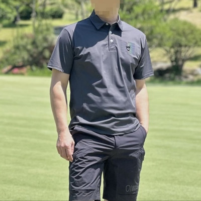 [AMAZINGCRE] 어메이징크리 남성 에어로 쉴드 카라 쇼츠 티셔츠 - gol1730x