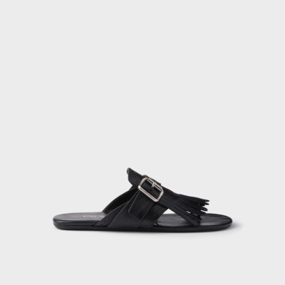 프라다 여성 셔플 레더 통 샌들 - Prada Womens Shuffle Leather Thong Sandals - prs6312x