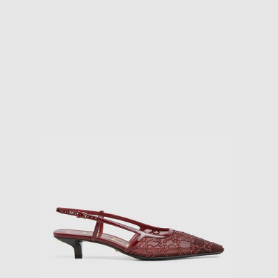 구찌 여성 GG 크리스털 슬링백 펌프스 - Gucci Womens GG Crystal Slingback Pumps - gus6454x