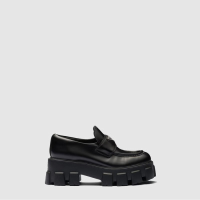 프라다 여성 브러시드 모놀리스 로퍼 - Prada Womens Brushed Leather Monolith Loafer - prs6594x