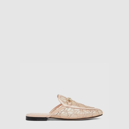 구찌 여성 GG 크리스털 프린스타운 슬리퍼 - Gucci Womens GG Crystal Princetown Slippers - gus6652x