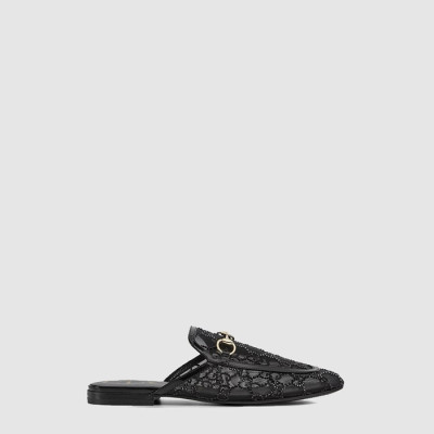 구찌 여성 GG 크리스털 프린스타운 슬리퍼 - Gucci Womens GG Crystal Princetown Slippers - gus6653x