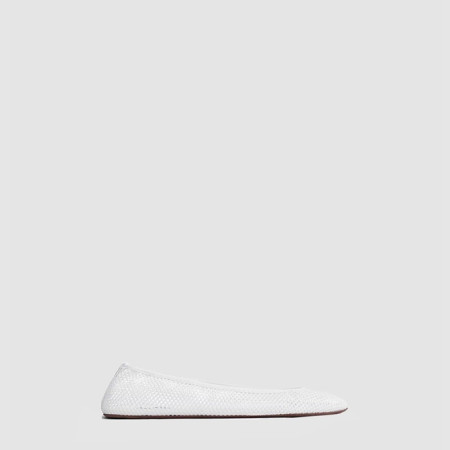 알라이아 여성 피시넷 소재 로우 뱀프 발레 플랫 슈즈 - Alaia Womens Fishnet Material Low Vamp Ballet Flat Shoes - als6678x